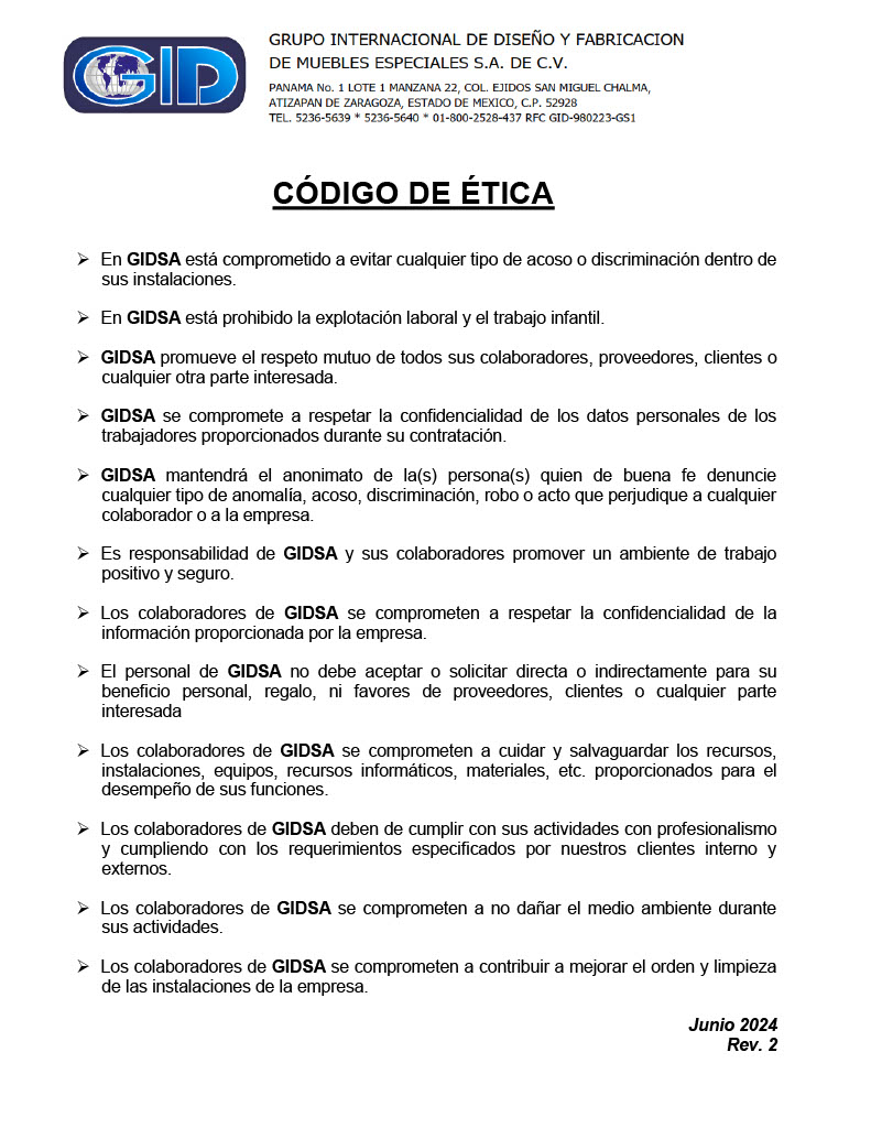 Gidsa Código de ética